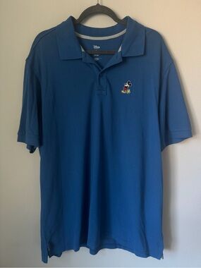 Disney Store Japan Mickey Mouse Polo Shirt Blue Men’s XL 4L Walt Disney Studios